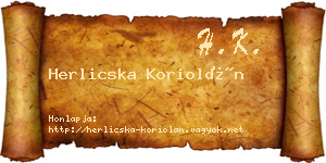 Herlicska Koriolán névjegykártya